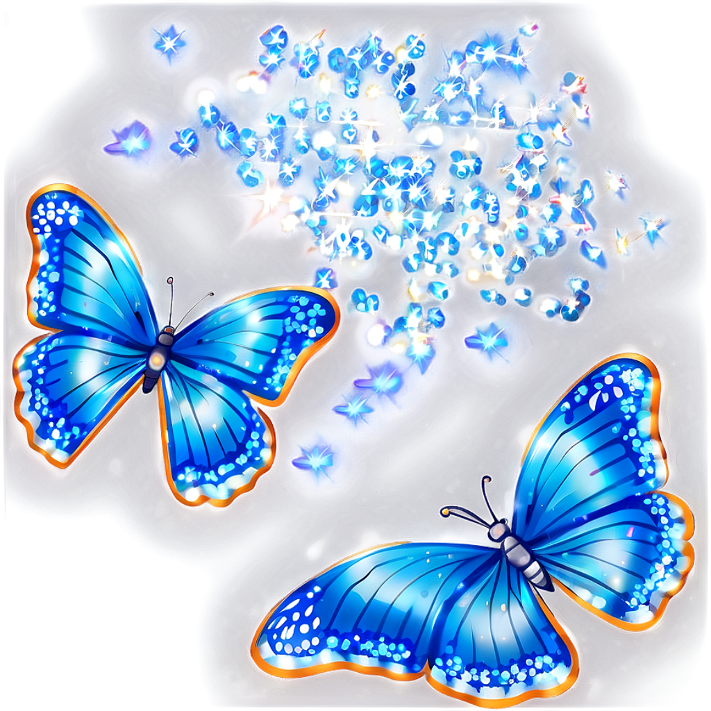 Enchanting Butterfly Wallpaper: Vibrant Blue Designs with Sparkles