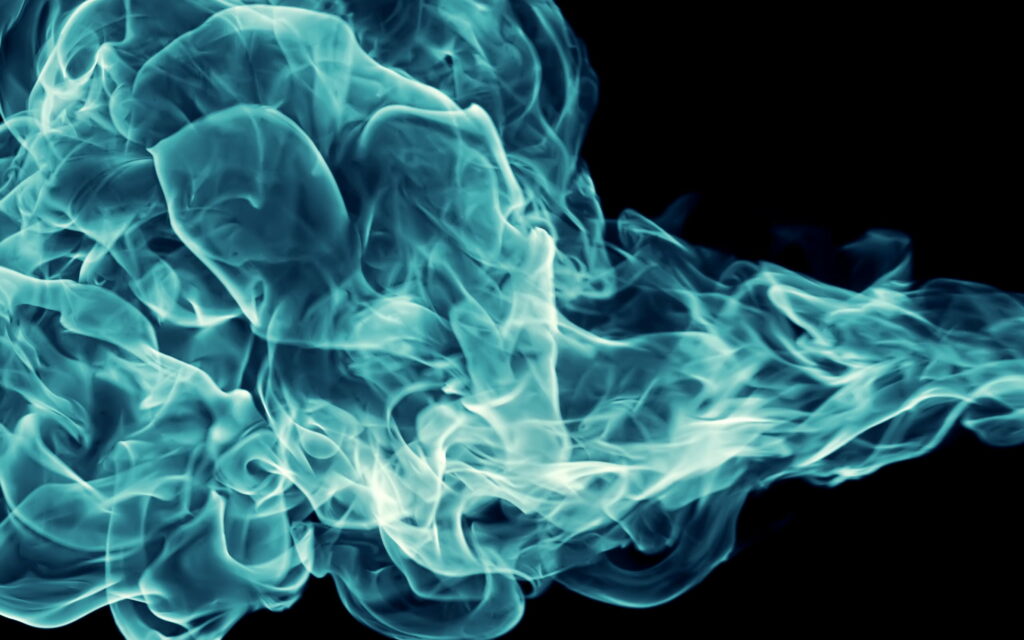 Ethereal Blue Inferno: Captivating QHD Wallpaper of a Mesmerizing Blue Fire Dancing on a Black Background