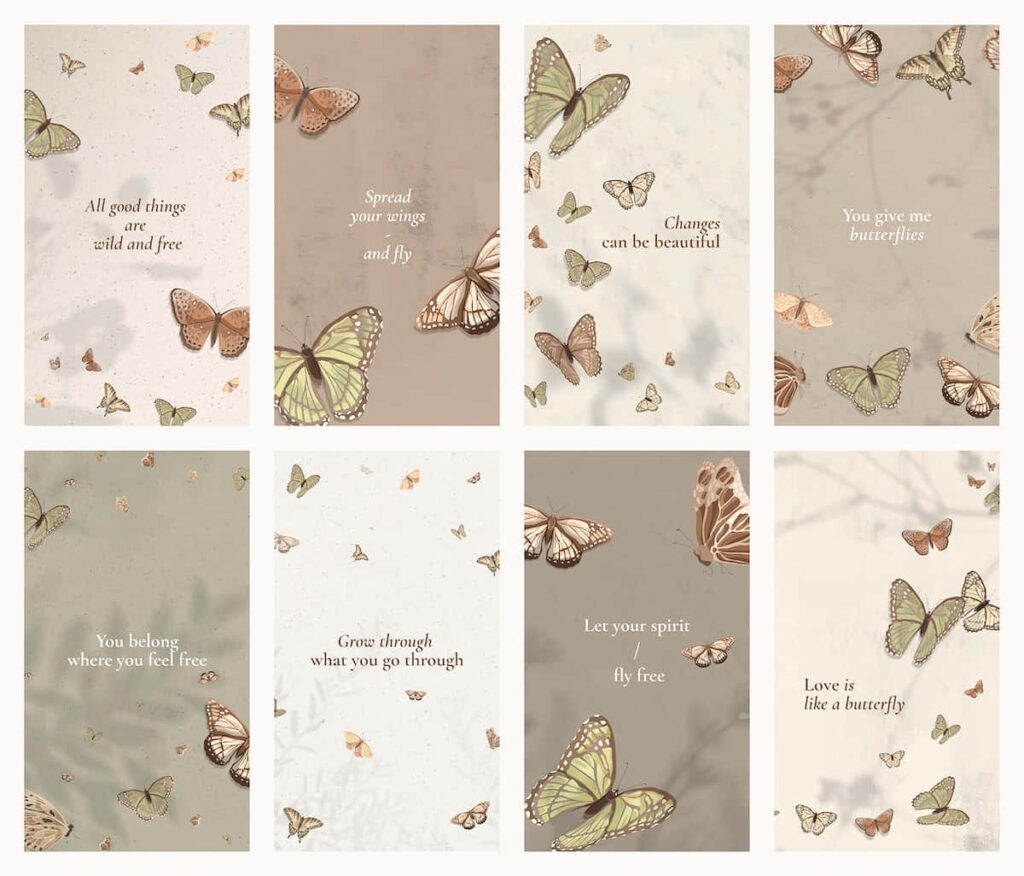 Enchanting Butterfly Themed Wallpaper with Inspirational Quotes