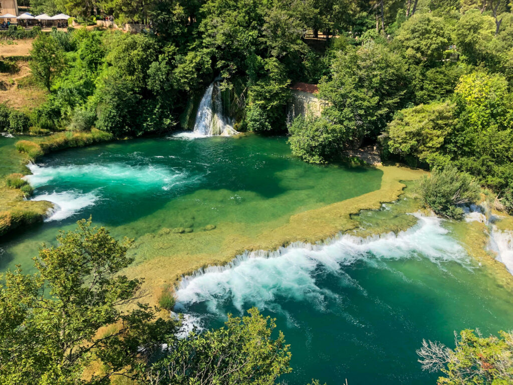 Enchanting Waterfalls amidst Croatia's Breathtaking Krka National Park Wallpaper