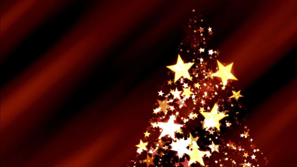 Enchanting Christmas Tree Wallpaper with Glowing Stars