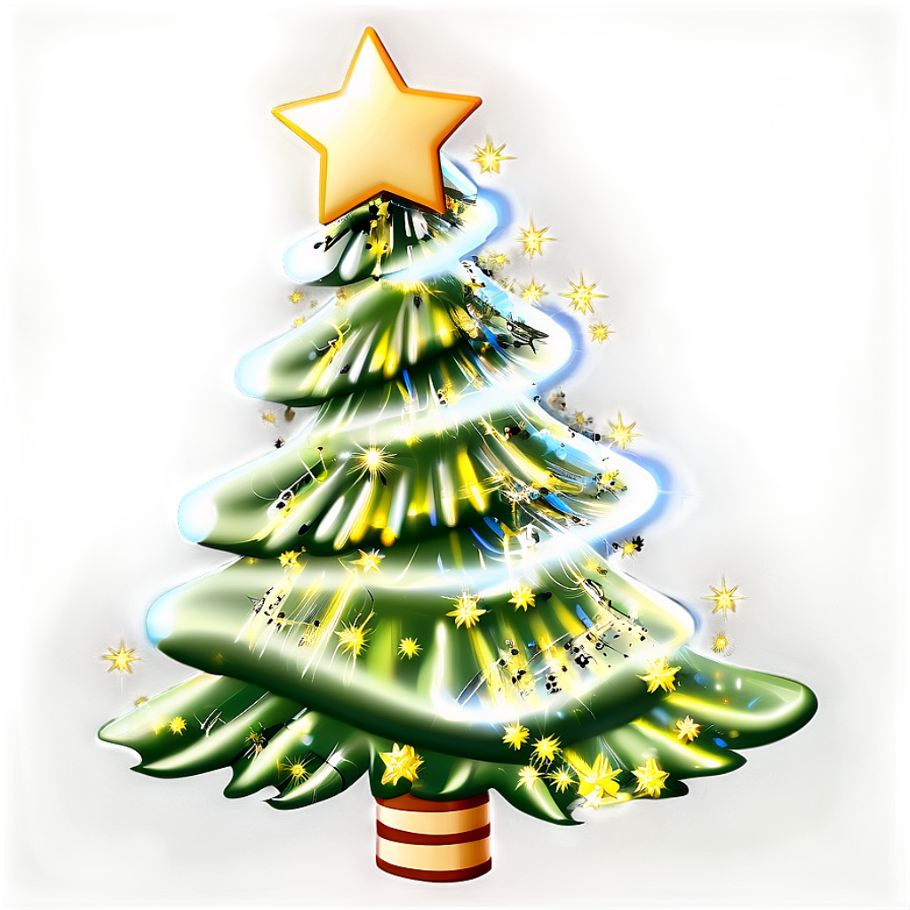Enchanting Christmas Tree Wallpaper with Glowing Star & Lights