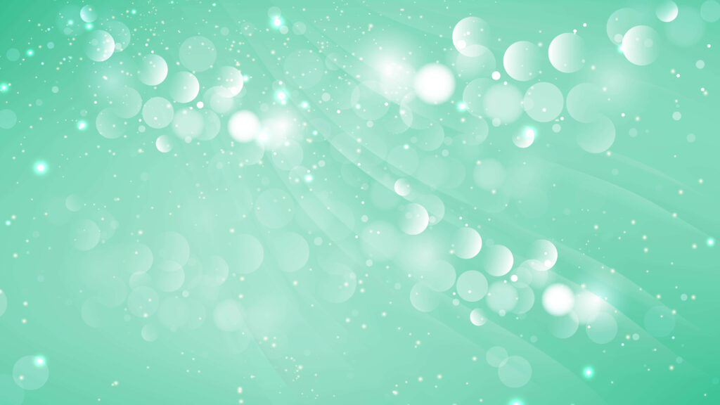 Enchanting Mint Green: Illuminated Bubble Symphony Wallpaper