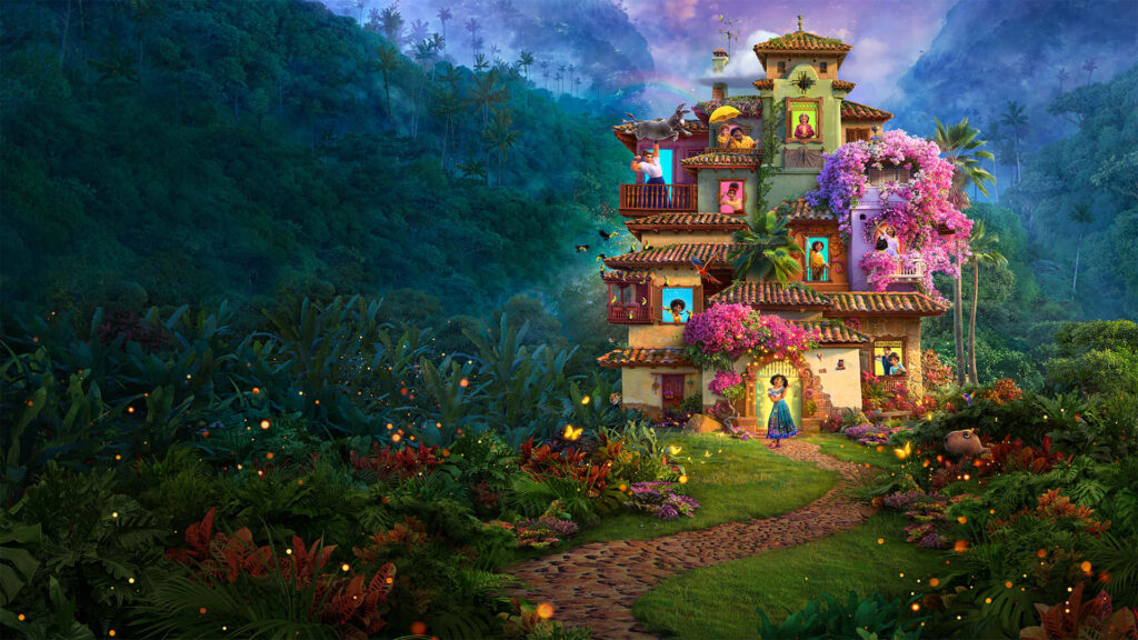 Enchanting Disney-Inspired Colorful House Wallpaper Background