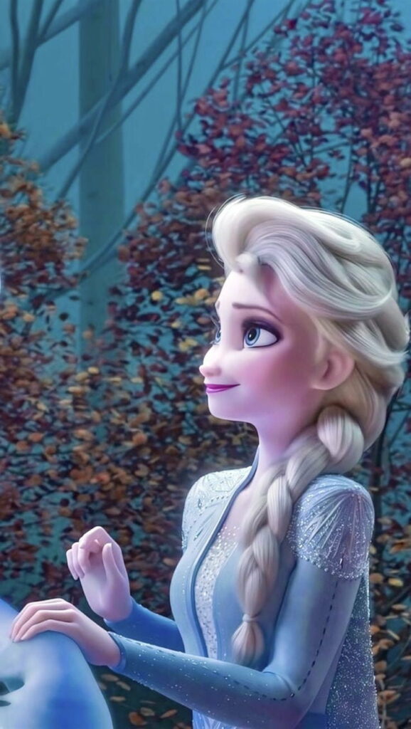Magical Arendelle: A Delightfully Cute Blue Wallpaper of Elsa - Frozen 2 Disney Princess
