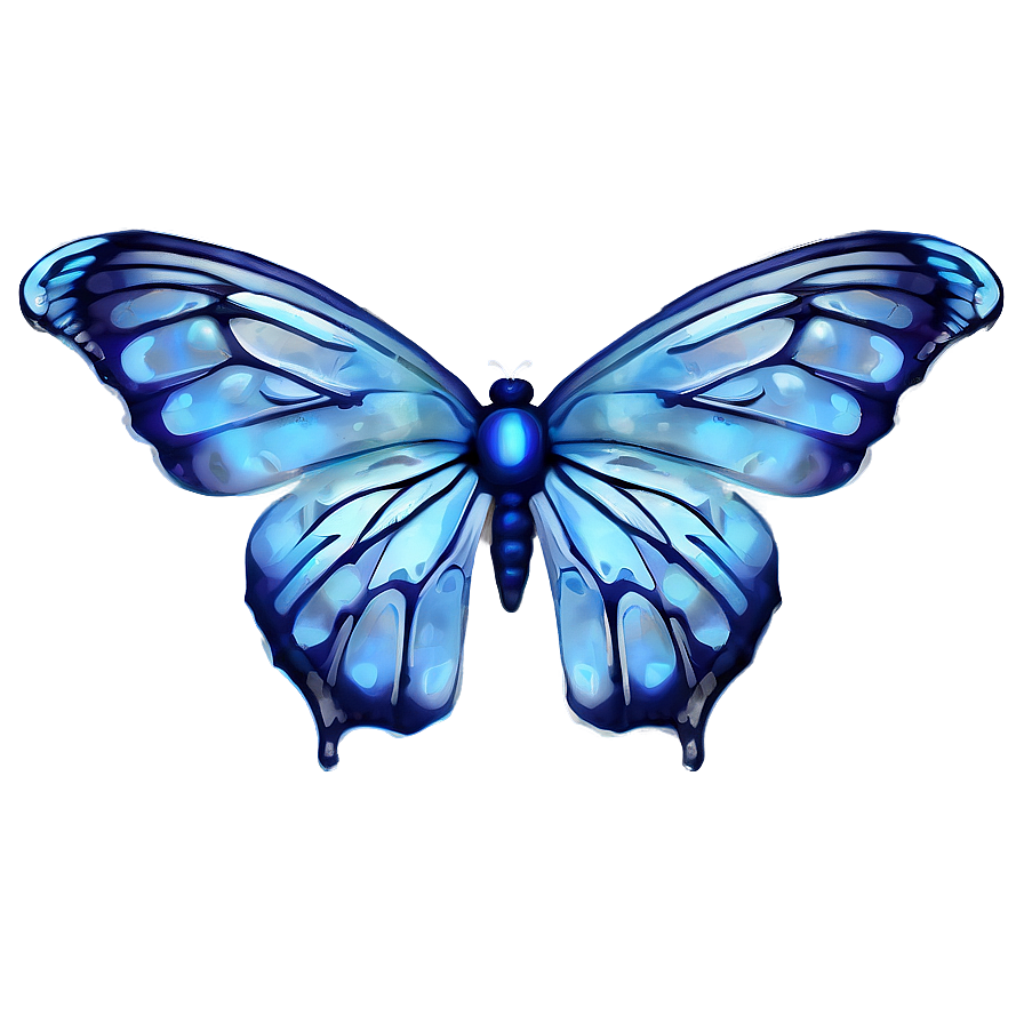 Enchanting Frosty Blue Butterfly Wallpaper Design with Intricate Patterns