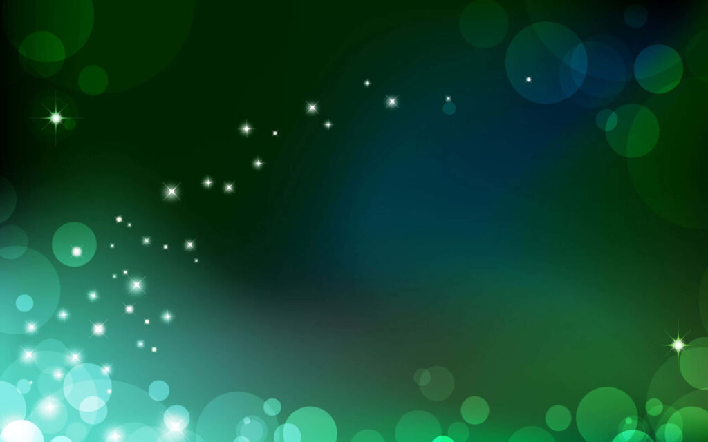Enchanting Green Abstract Wallpaper with Bokeh & Stars