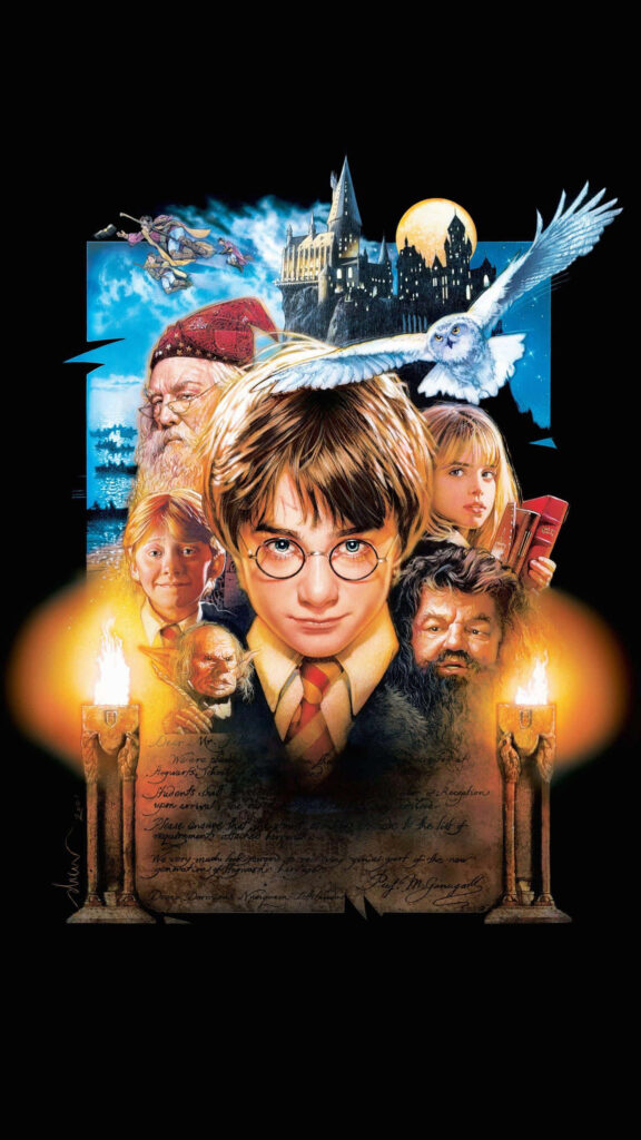 Enchanted Harry Potter Halloween Wallpaper with Iconic Characters