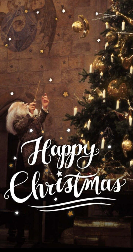 Enchanting Harry Potter Holiday Wallpaper: Merry Christmas Scene