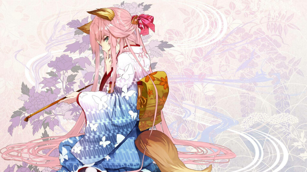 Kitsune Girl Wallpaper: Aesthetic Anime Meets Traditional Japanese Style