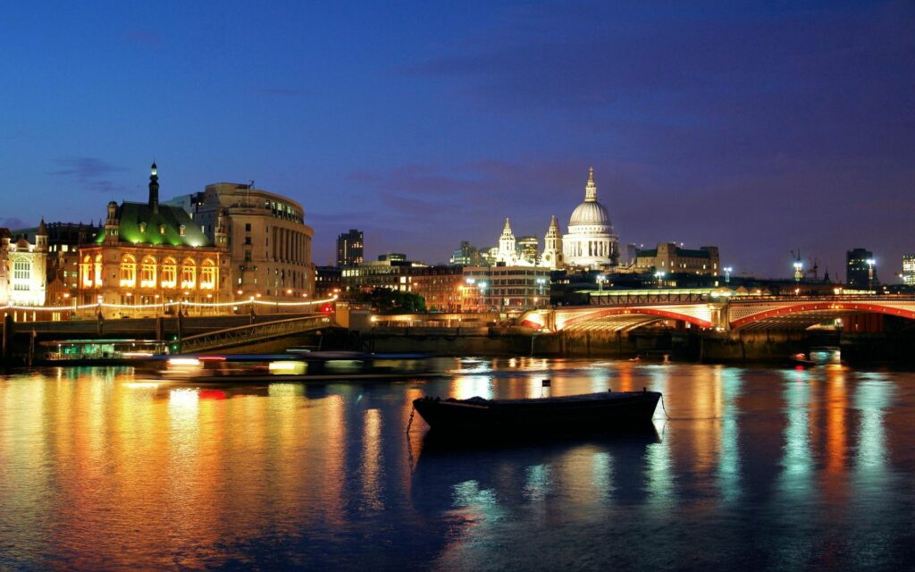Charming London Night Wallpaper: Iconic Bridge & Glowing City Lights