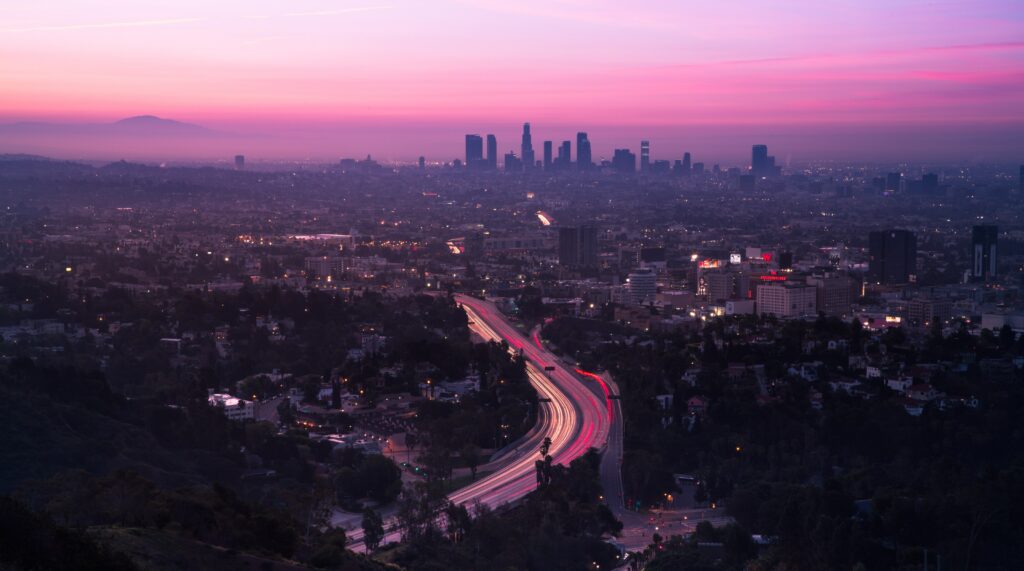 Enchanting Sunset View of Los Angeles | Urban Wallpaper Background