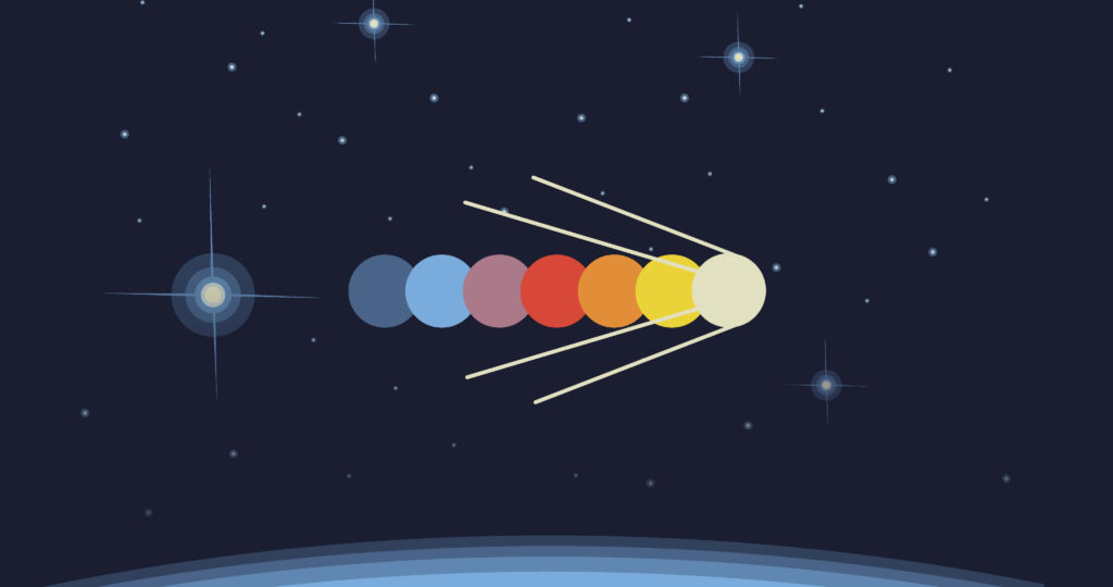 Minimalist Space Wallpaper with Colorful Celestial Orbs