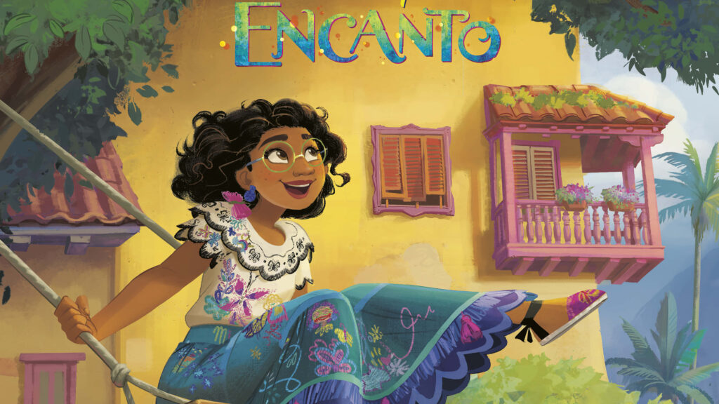 Enchanting Encanto Wallpaper: Mirabel Swinging in Colorful Magic