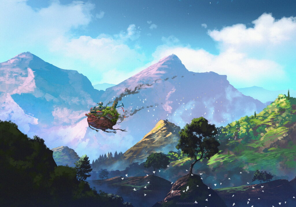 Mystical Masterpiece: The Mobile Citadel of an Artistic Maestro Wallpaper