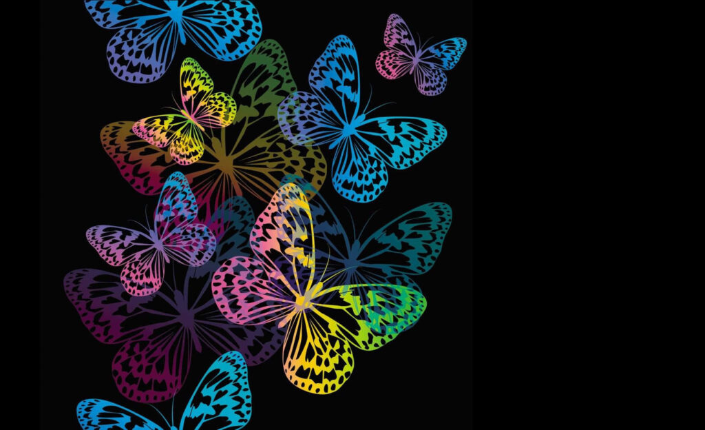 Vibrant Butterfly Wallpaper: Enchanting Dark Mystical Background