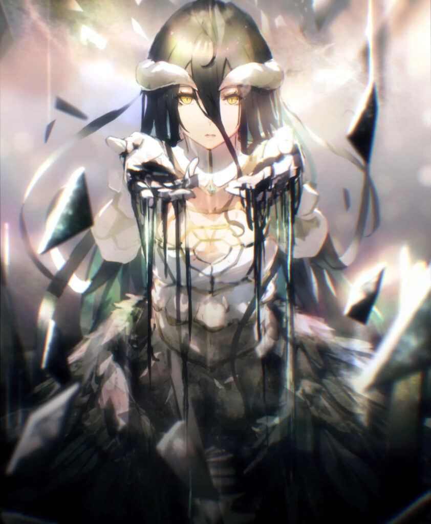 Mysterious Overlord Character Wallpaper: Haunting Ethereal Background