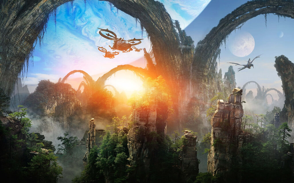 Enchanting Avatar Pandora Landscape Wallpaper with Floating Mountains