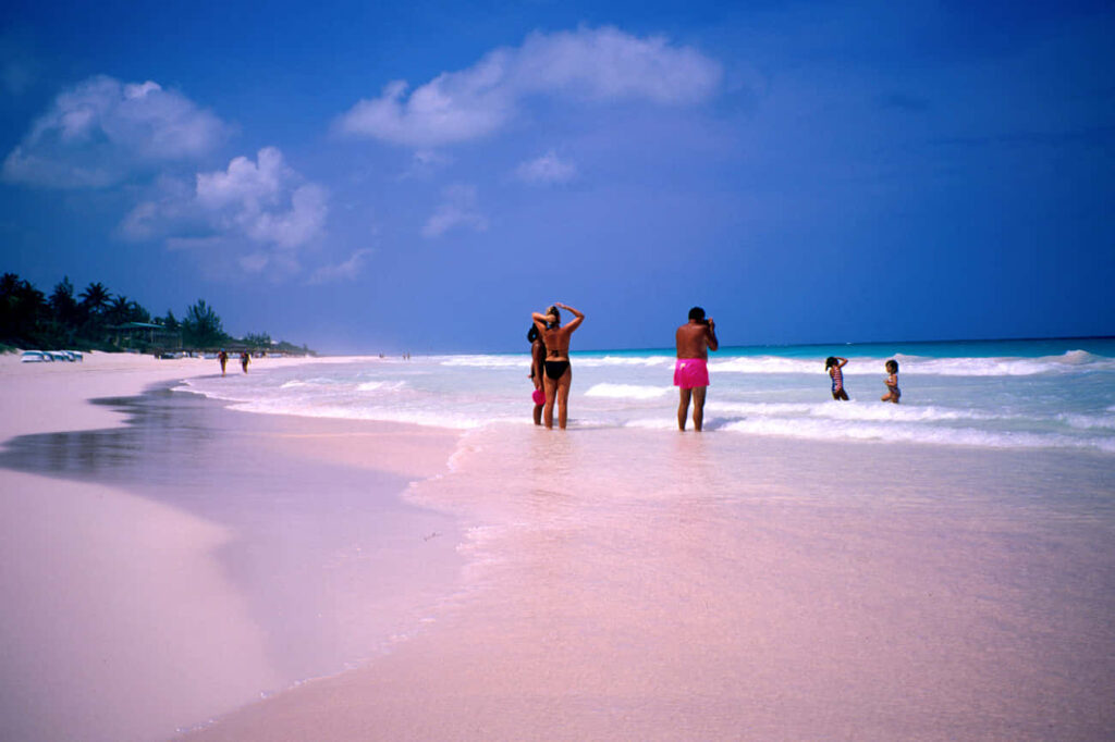 Enchanting Pink Sand Beach Wallpaper - Serene Nature Background