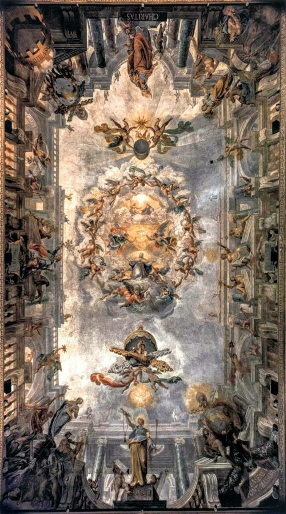 Ceiling Masterpiece: Unveiling the Majestic Renaissance Art Wallpaper