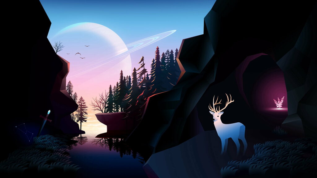 Mystical River Enchantment: Wilderness Art in HD Wallpaper