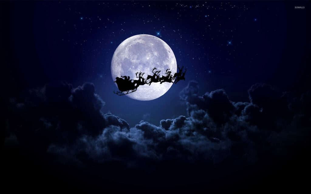 Enchanting Santa Claus Sleigh Wallpaper for Holiday Spirit