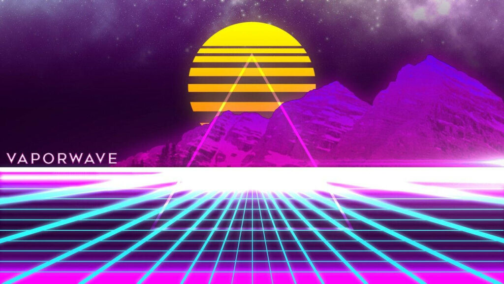 Mountain Majesty: Embracing the Vaporwave Dreamscape Wallpaper