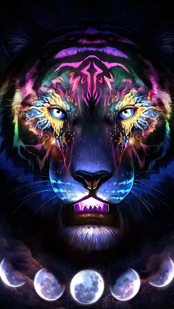 Enchanting Galaxy Tiger Wallpaper: Mystical Cosmic Background Art
