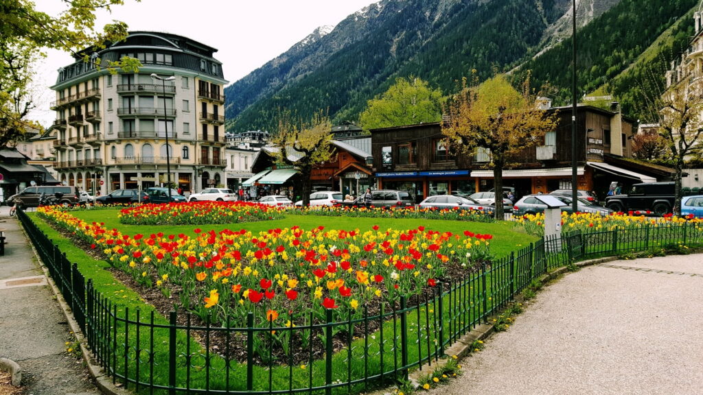 Enchanting Garden Delights in Chamonix: Captivating Cityscape of France's Scenic Gem - HD Wallpaper