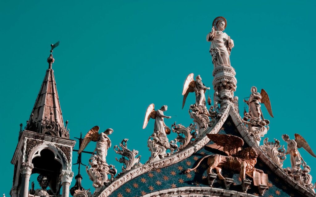 Venice Architectural Wallpaper: Ornate Rooftops & Vibrant Sky
