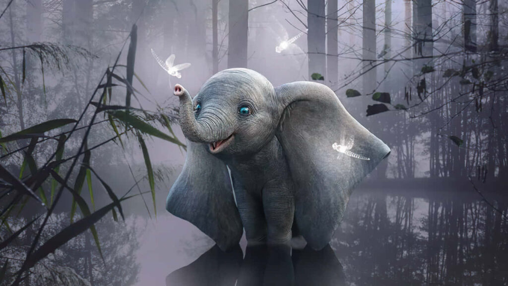 Cute Elephant in Magical Forest - Enchanting Wallpaper Background