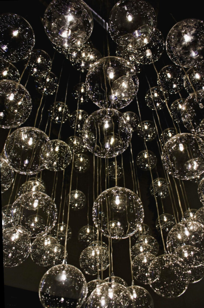 Enchanting Glowing Sphere Wallpaper for Festive Holiday Decor