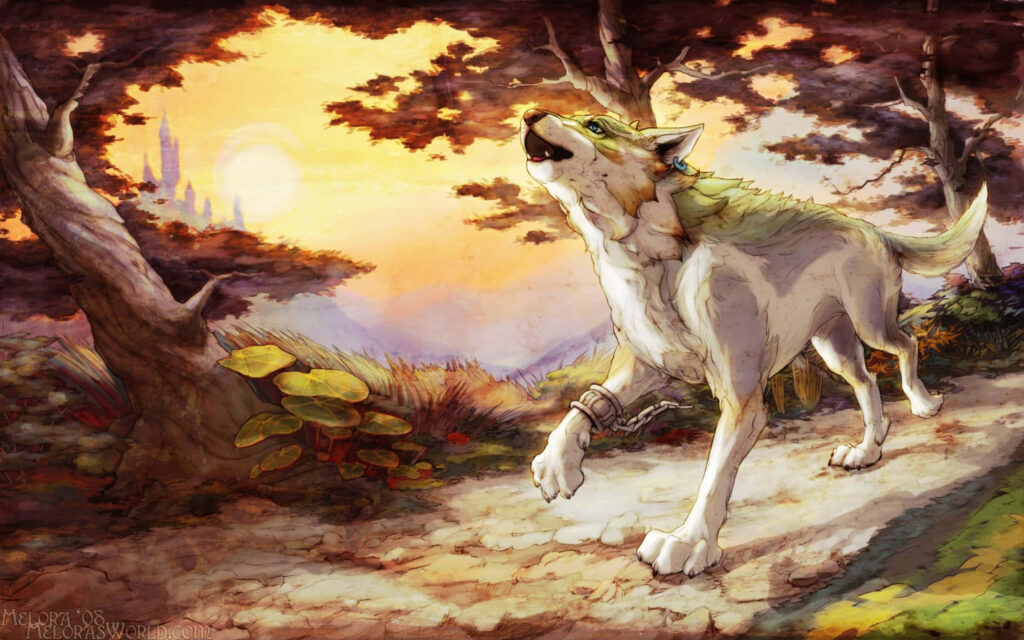 Wolf Link Wallpaper: Twilight Princess in Mystical Forest Setting