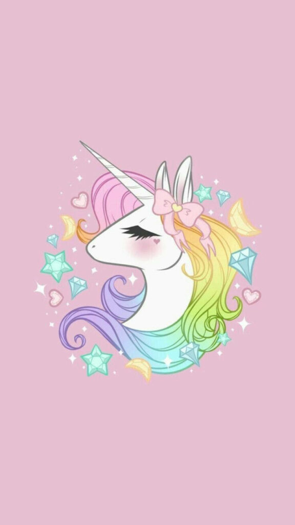 Magical Rainbow Delight: a Whimsical Unicorn Phone Wallpaper