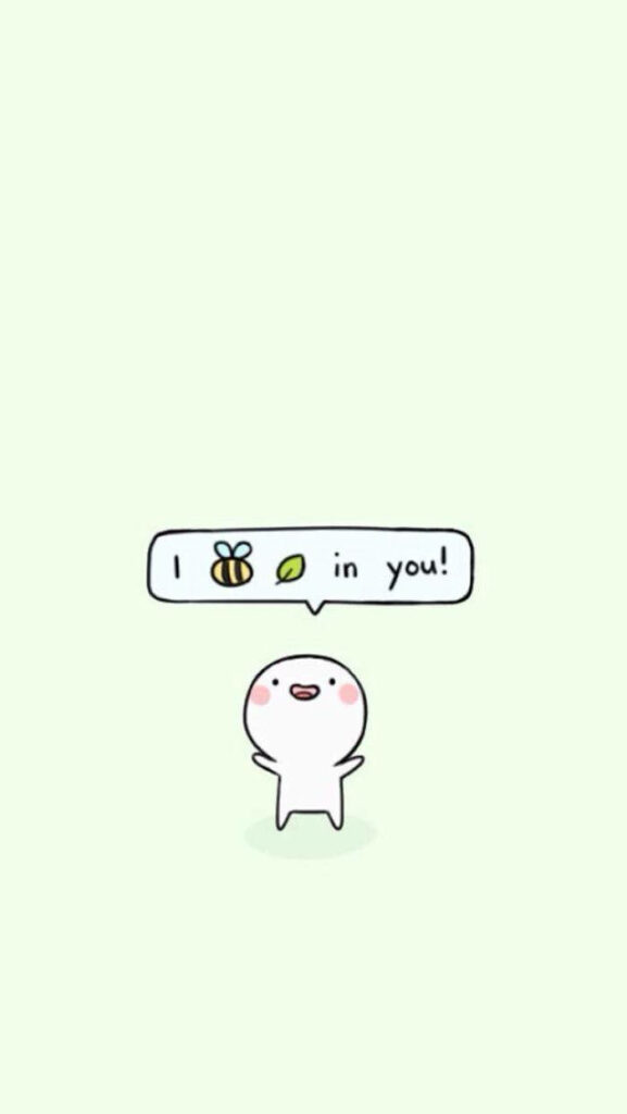 Motivational Bee & Leaf Wallpaper: 'I Bee Leaf in You!' Background