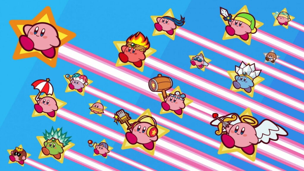Kirbys Unite in a Stellar Gaming Anime Delight! Wallpaper