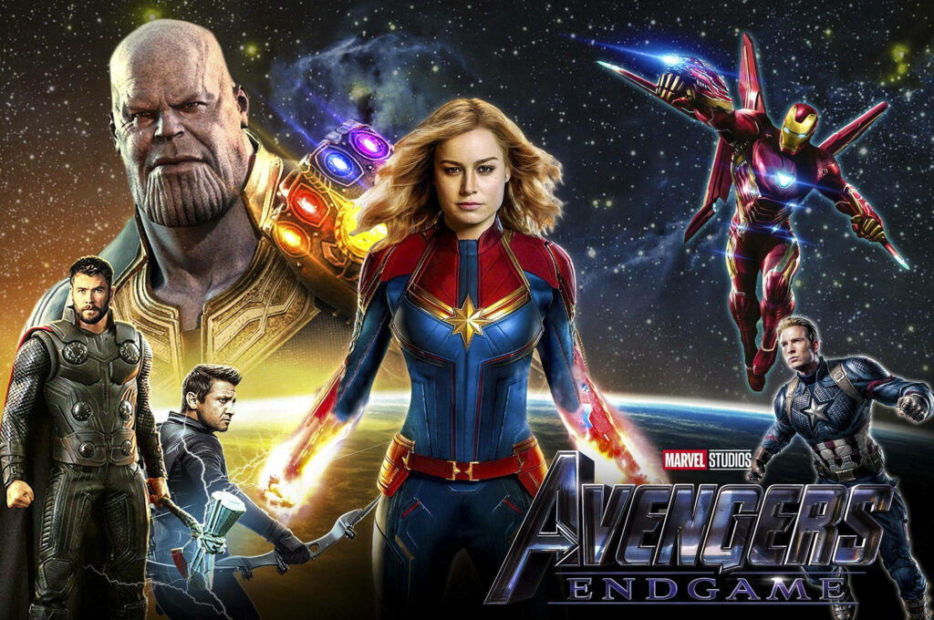 Endgame's Epic 4k Avengers Collage: Captain Marvel Takes Center Stage with Fellow Heroes, Boasting Incredible Detail! Wallpaper