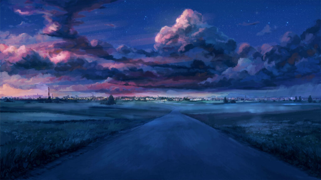 Ethereal Journey: A Mystical Path Amidst Brooding Skies - Animated Background Wallpaper