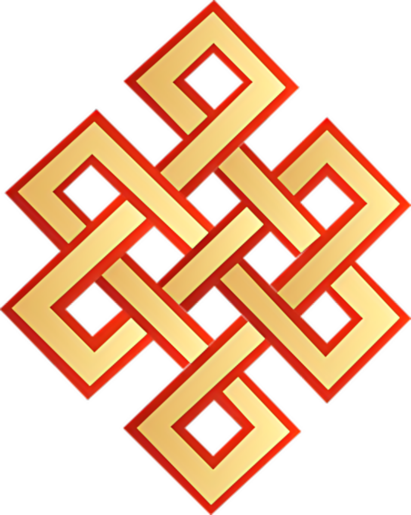 Vibrant Gold Endless Knot Wallpaper: Symbol of Eternity & Interconnectedness