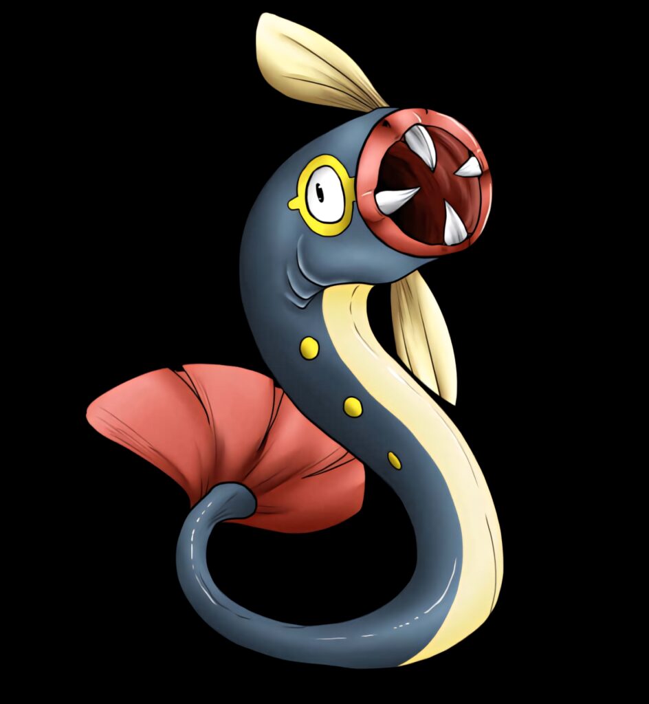 Dynamic Eel-Like Creature Wallpaper - Intense Black Background Design