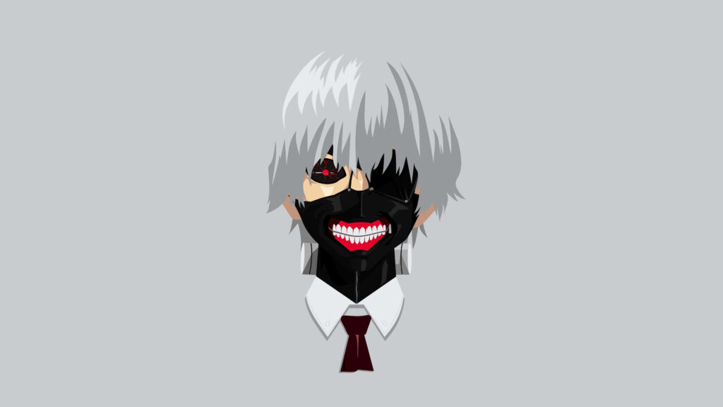 Enigmatic Anime Character Wallpaper: Minimalist Dark Aesthetic