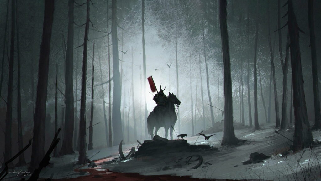 Spirit of the Wilderness: A Digital Artwork Unveiling the Forest Samurai Wallpaper