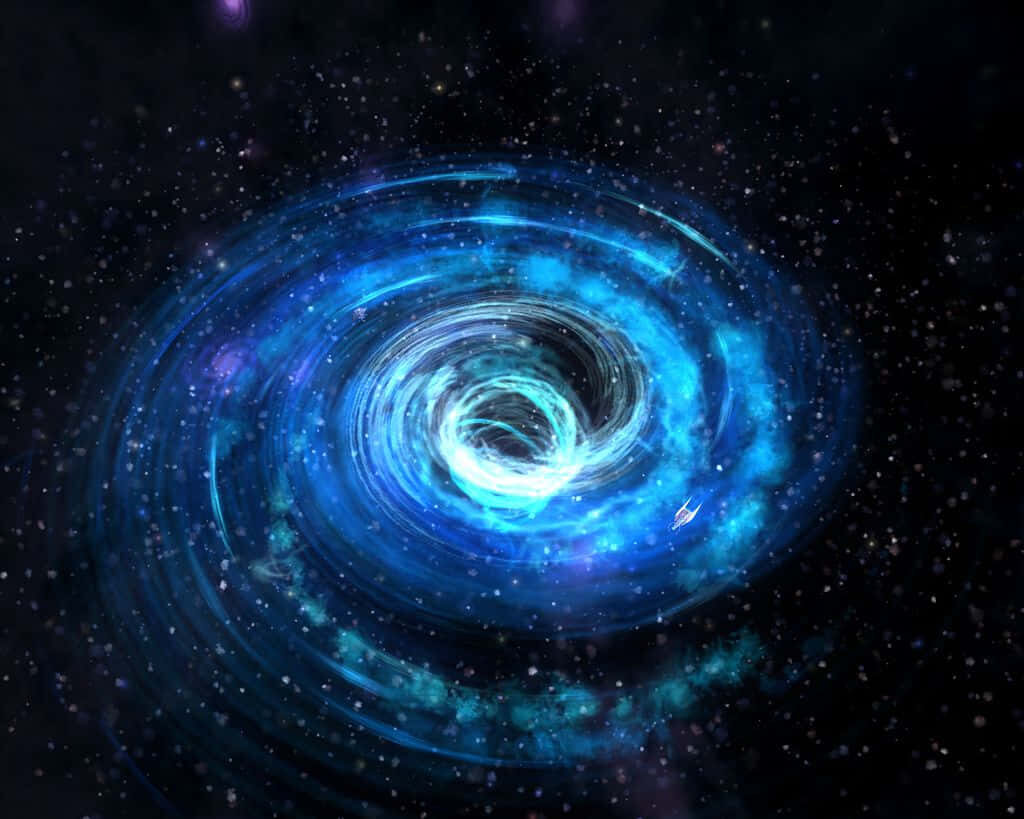 Mesmerizing Blue Gas Illuminates Celestial Void Wallpaper