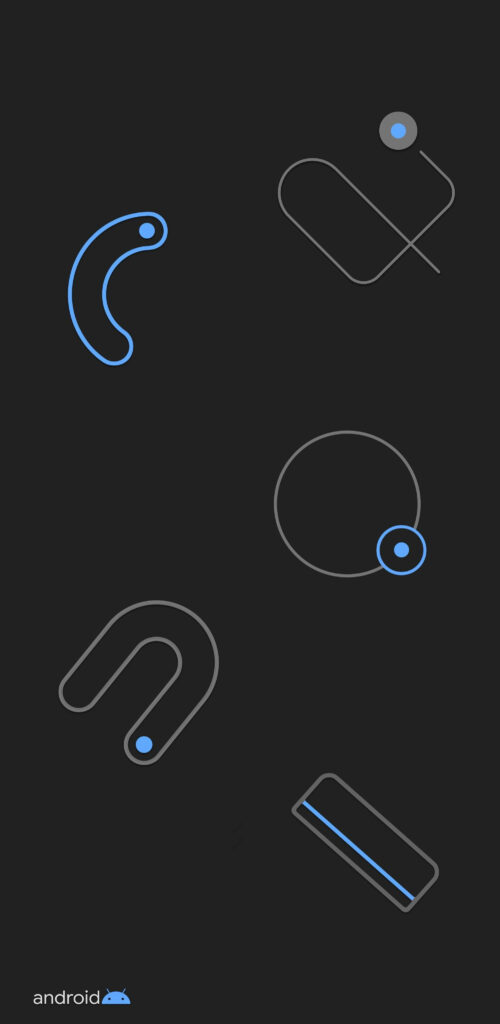 Vibrant Visuals: Mesmerizing Blue Abstract Forms Set Against a Sleek Black Canvas - A Striking Google Pixel 4k Wallpaper