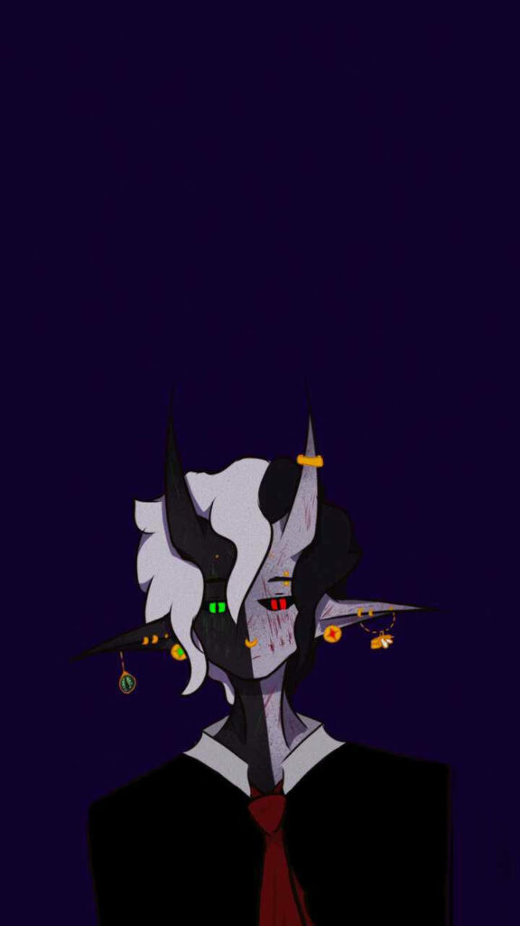 The Enigmatic Ranboo: Unveiling the Demonic Charisma in a Majestic Blue Realm Wallpaper