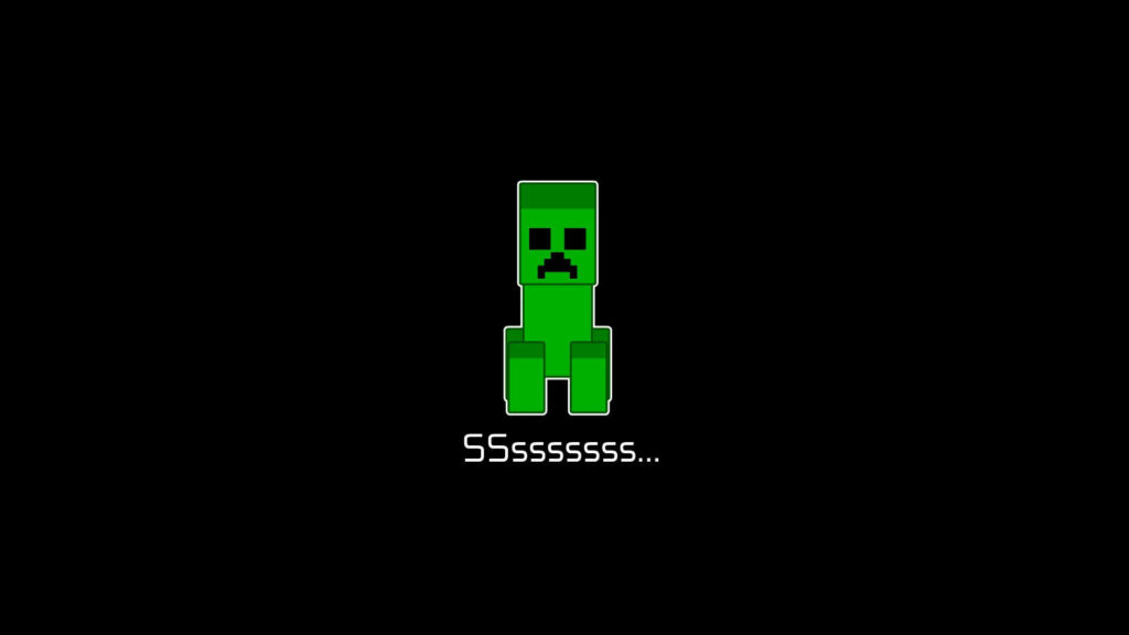 Minecraft Creeper Embraced by Monochromatic Abyss - Mesmerizing Wallpaper