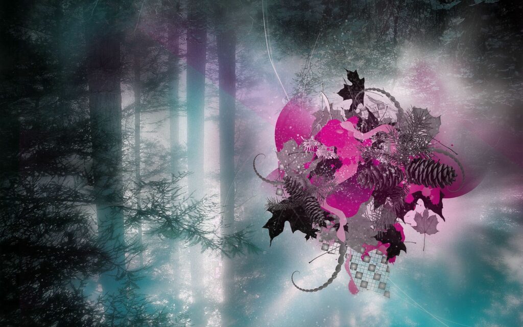 Mystical Forest Wallpaper: Enigmatic Nature & Abstract Flora Design