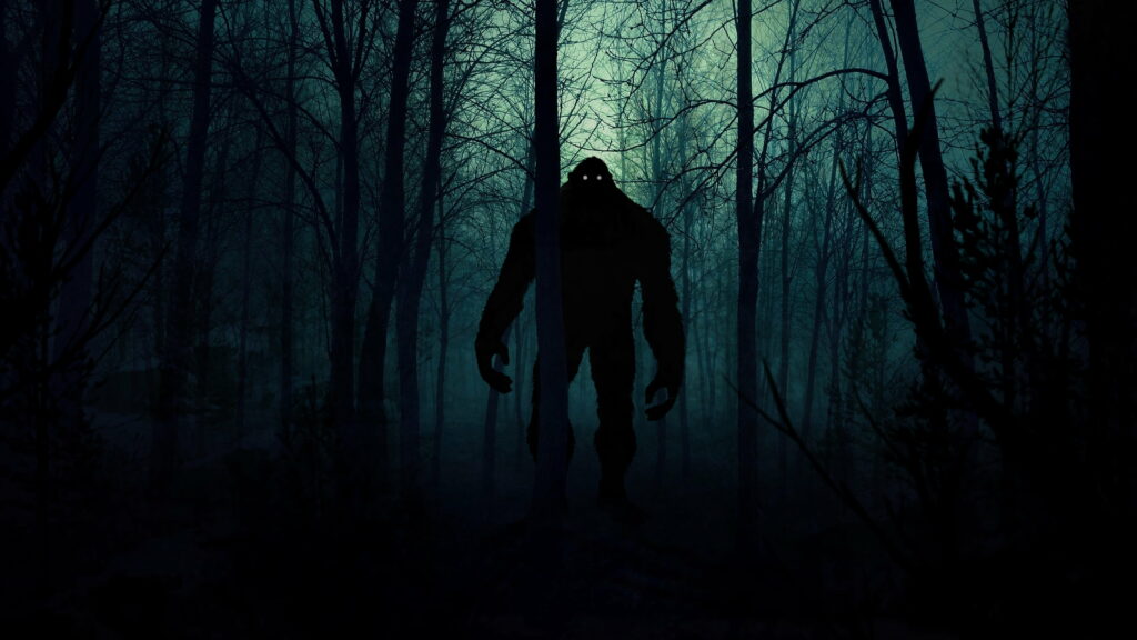 Nightmare in the Enchanted Woods: A Chilling Encounter with a Terrifying Fantasy Monster Wallpaper