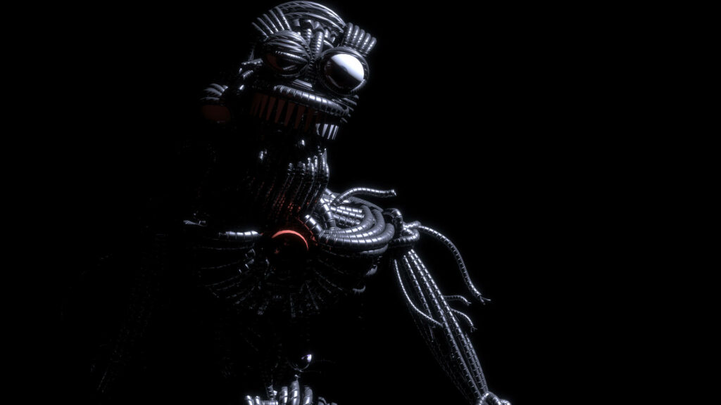Ennard: Intense Expression Unveiled in Mysterious Shadows Wallpaper