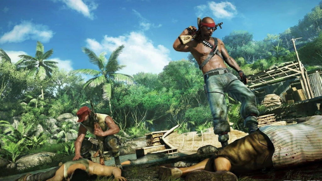 Far Cry's Stunning 1440p Island Scenery: Action-Packed Adventure Unfolding Amidst Characters and Grounded Figures Wallpaper
